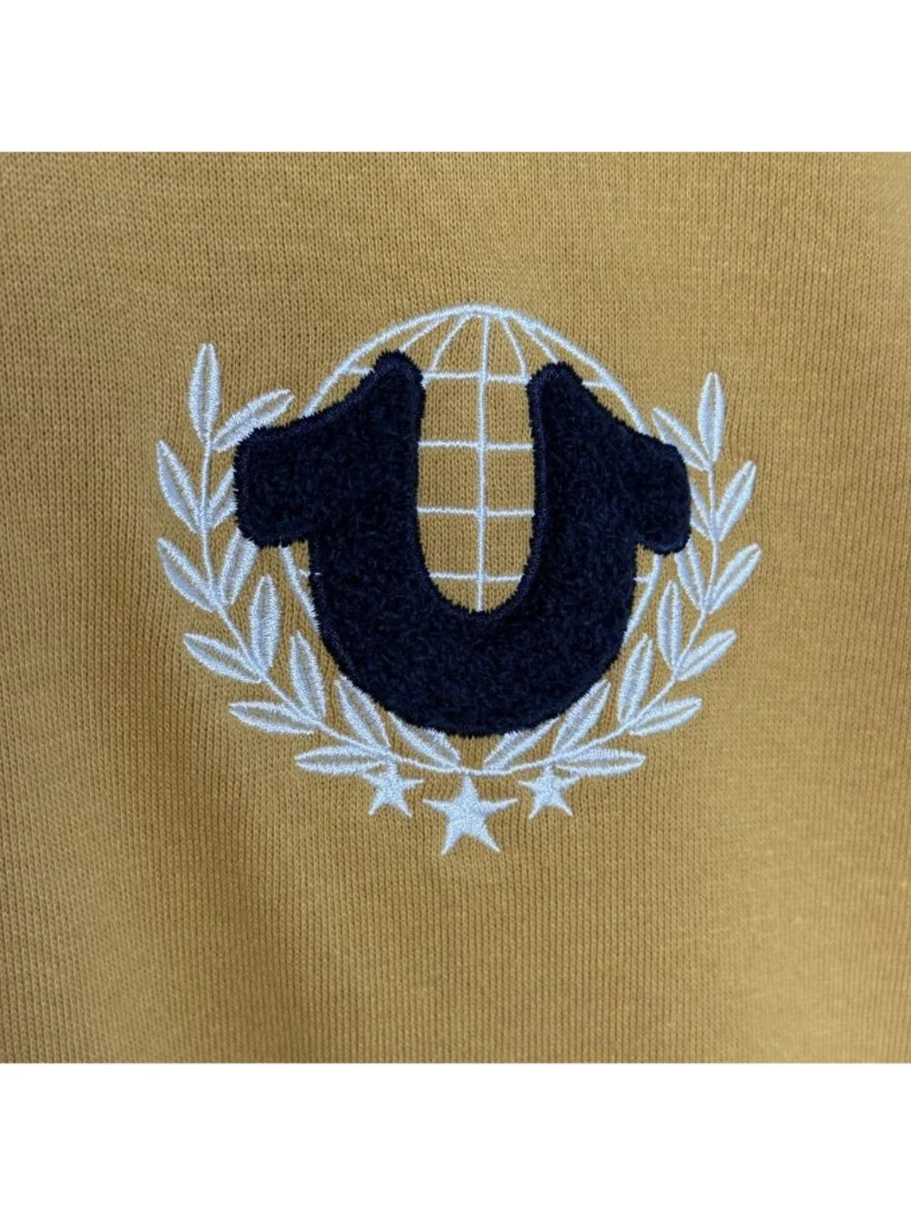 True Religion Gold Collegiate Pullover Hoodie, XL